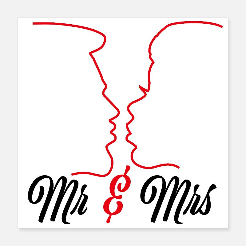 Mr. and Mrs - Just Married Poster 16" x 16" (40x40 cm)