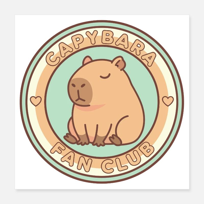 Capybara Fanclub-Emblem Poster 40x40 cm
