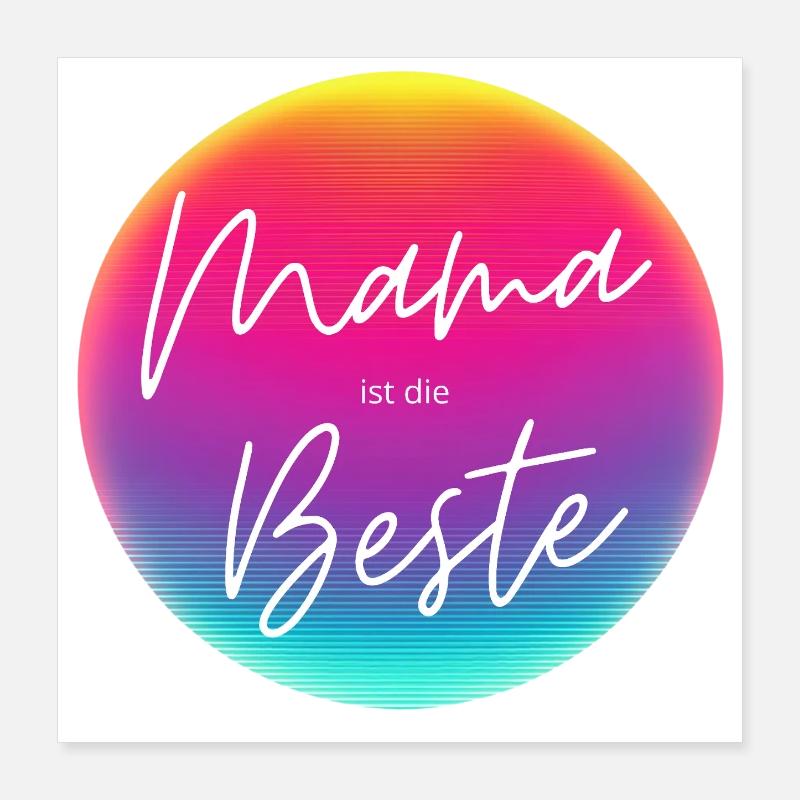 Mom is the best! Neon circle customizable Poster 16" x 16" (40x40 cm)