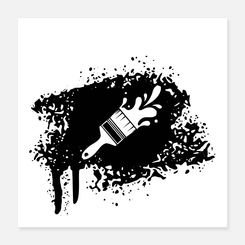 Pinsel Poster 40x40 cm