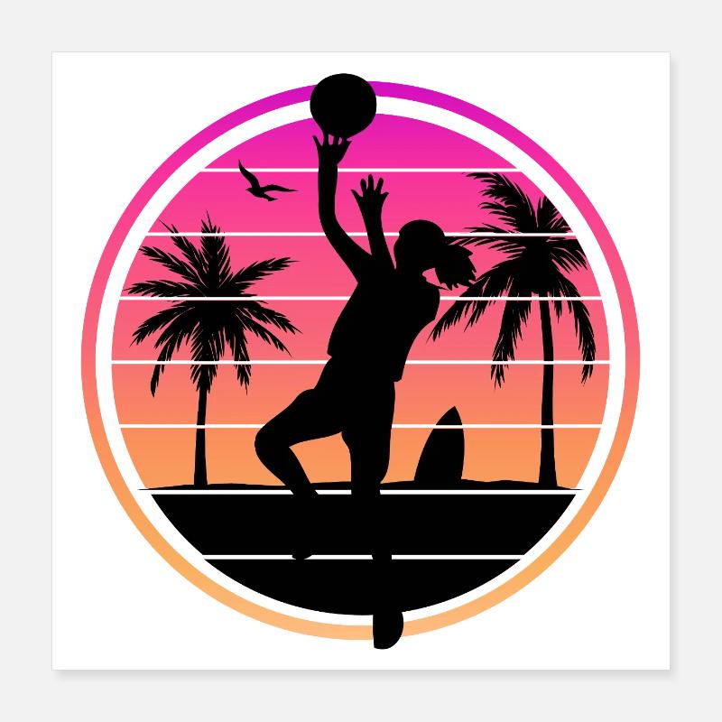 Basketball Player Sunset Poster 16" x 16" (40x40 cm)