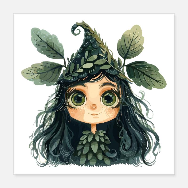 Leaf Queen, Forest Creature, Forest Fairy Poster 16" x 16" (40x40 cm)