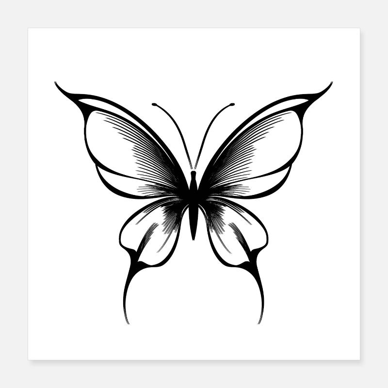 tatouage papillon Poster 40 x 40 cm