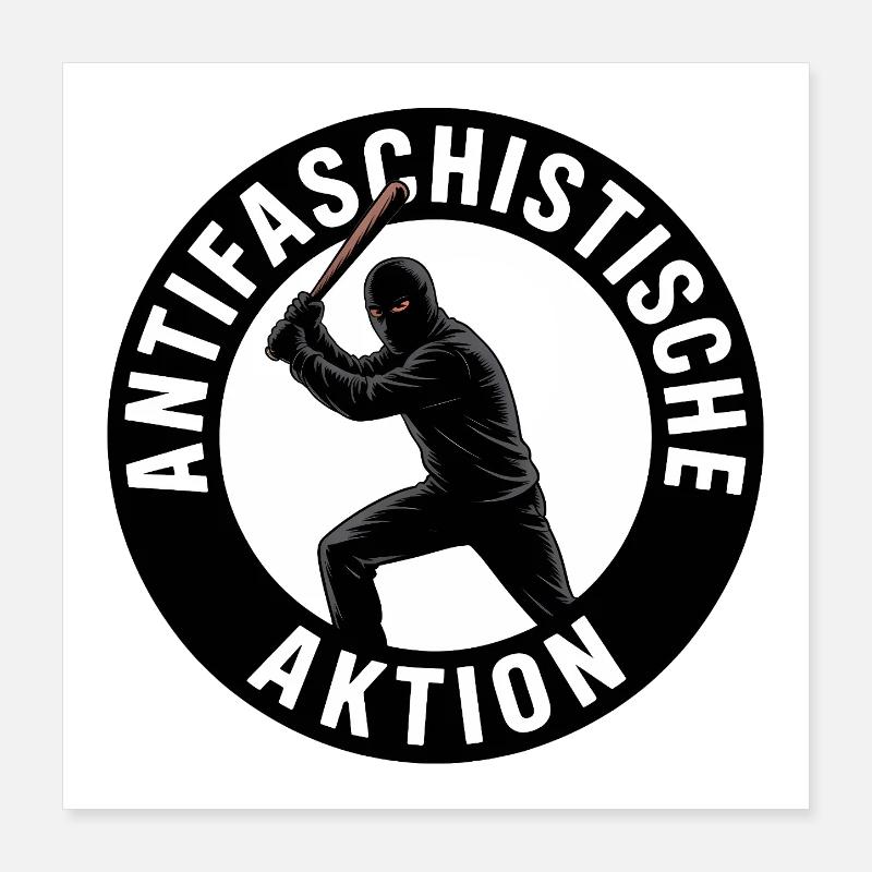 Action Antifasciste - Antifa Tee Poster 40 x 40 cm