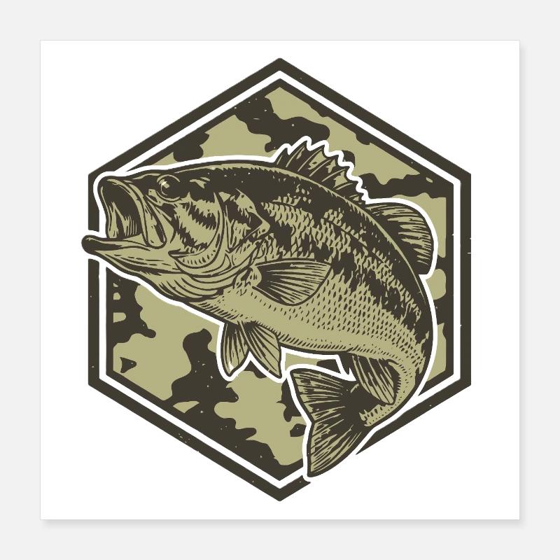 La basse dans l’hexagone de camouflage Poster 40 x 40 cm