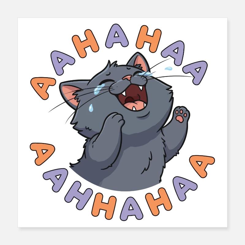Laughing Cat Burst Poster 16" x 16" (40x40 cm)