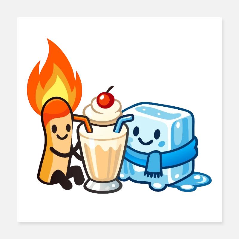 Modsætninger Sipper Sammen Poster 40x40 cm