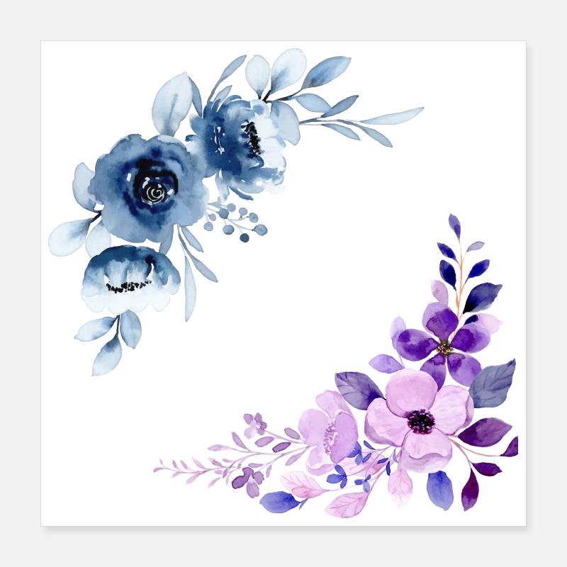2 bouquets florales  Poster 40 x 40 cm