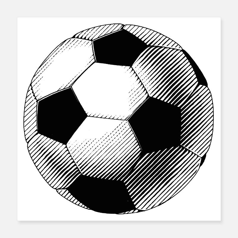 Ballon Esquisse Noir et Blanc Poster 40 x 40 cm