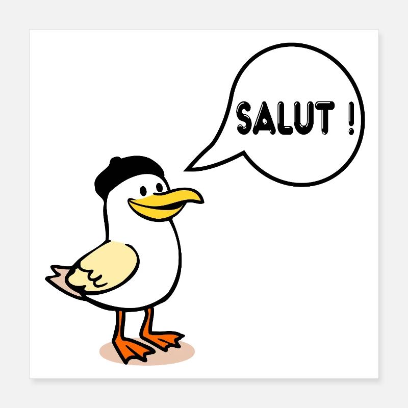 Seagull Beret Hi Poster 16" x 16" (40x40 cm)