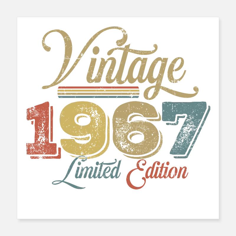 Millésime 1967 Poster 40 x 40 cm