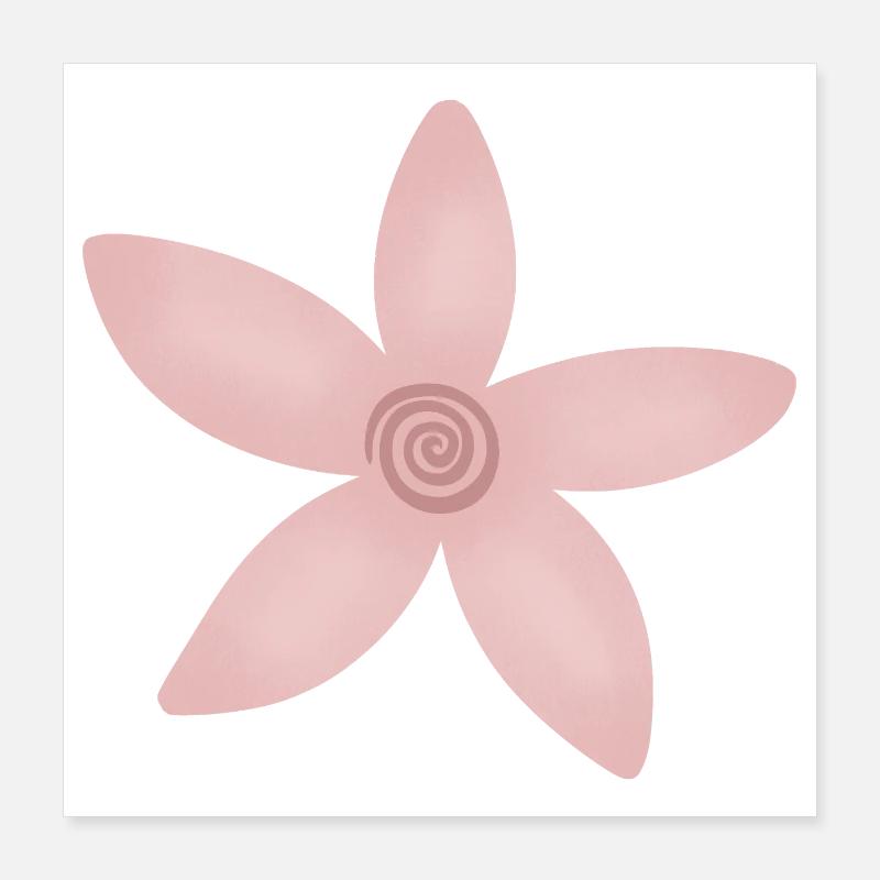 Fleurs en spirale de rose à blush Poster 40 x 40 cm