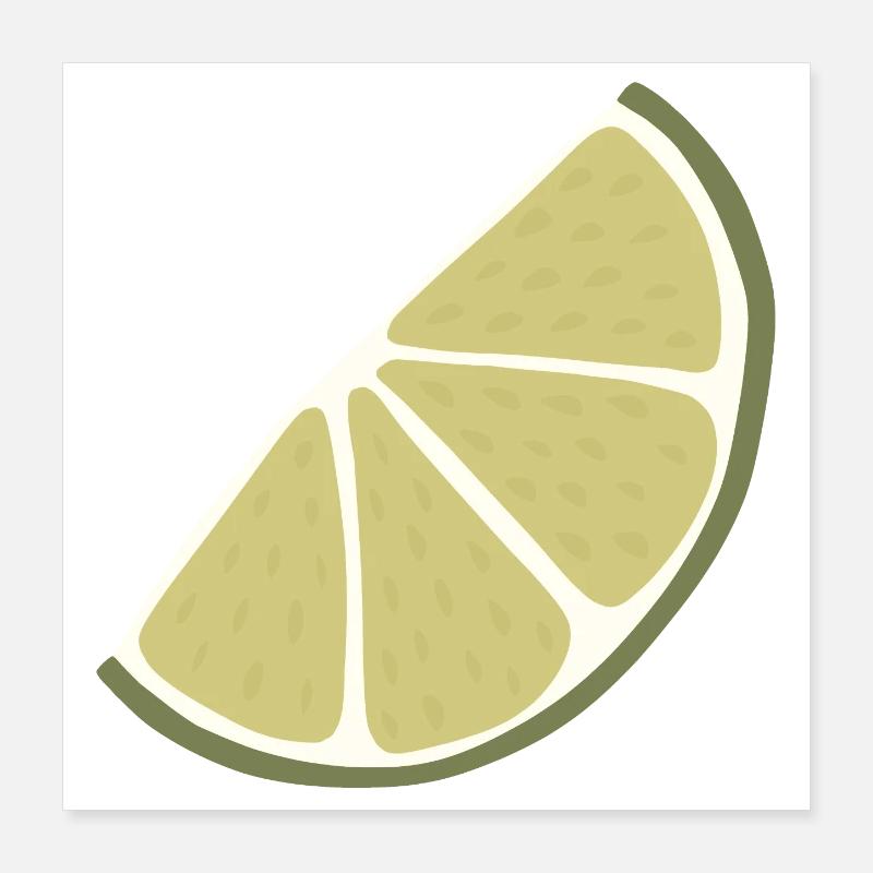 Lime Slice Citron Vert Minimaliste Poster 40 x 40 cm