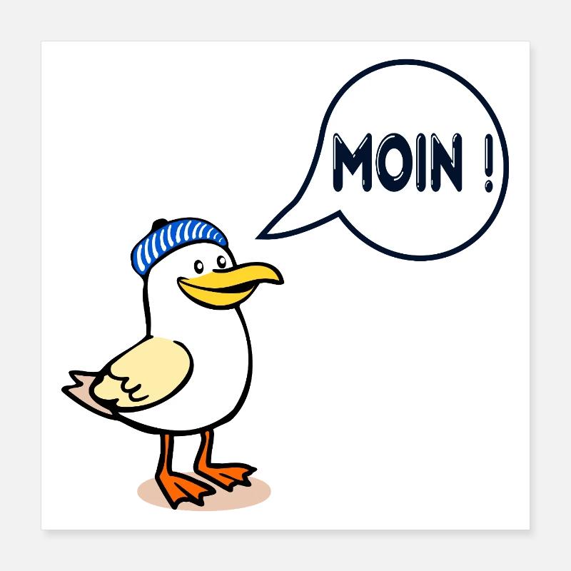 Hamburger Möwe Hamburg Moin Poster 40x40 cm