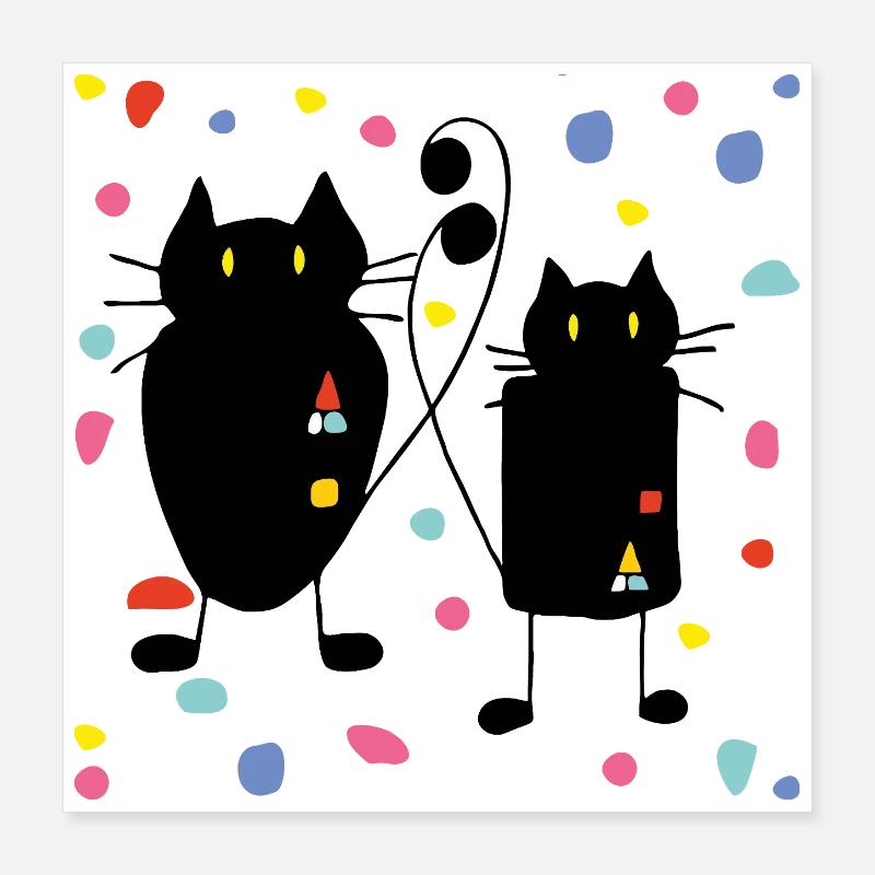 Katzen Poster 40x40 cm