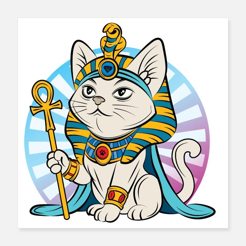 Chat pharaon égyptien Poster 40 x 40 cm