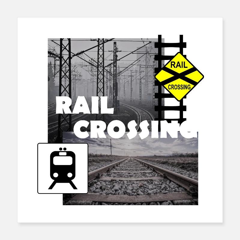 RAIL CROSSING Poster 16" x 16" (40x40 cm)