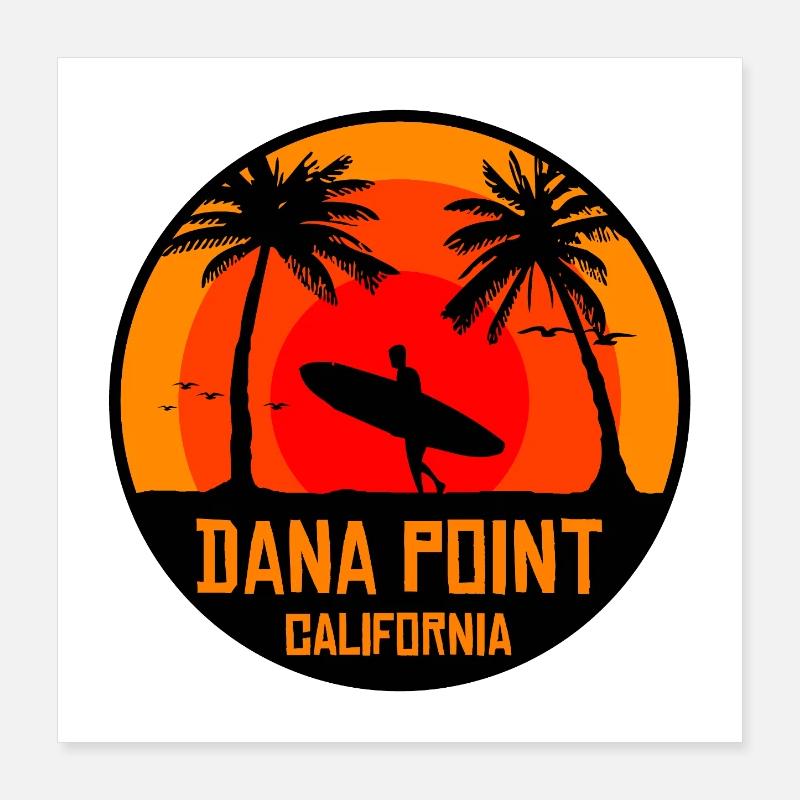 Coucher de soleil sur les surfs de Dana Point Poster 40 x 40 cm