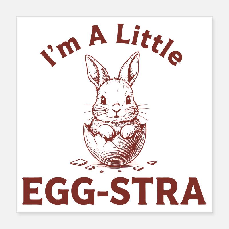 Egg-STRA Bunny Tee Poster 40x40 cm