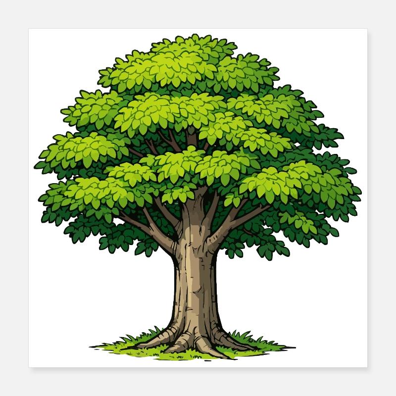 Arbre au feuillage luxuriant Poster 40 x 40 cm