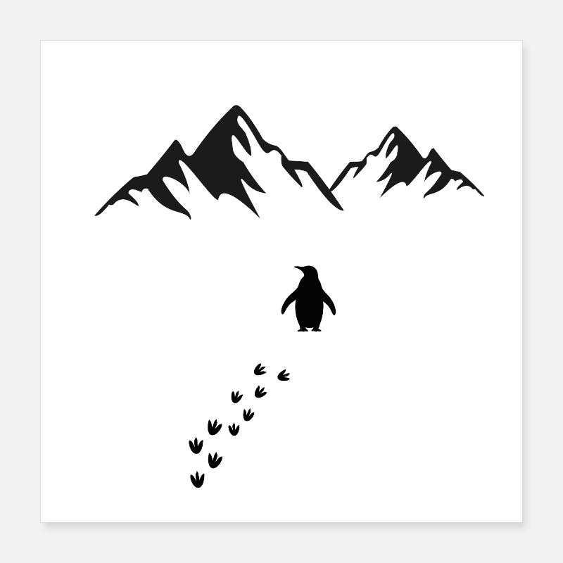Lone Penguin Poster 16" x 16" (40x40 cm)