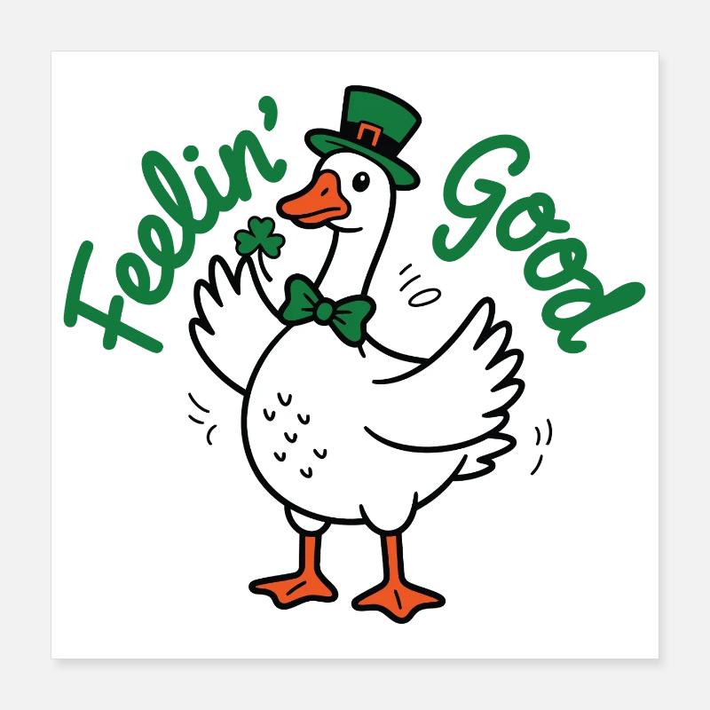 Le saut de Lucky Duck St Patrick Poster 40 x 40 cm