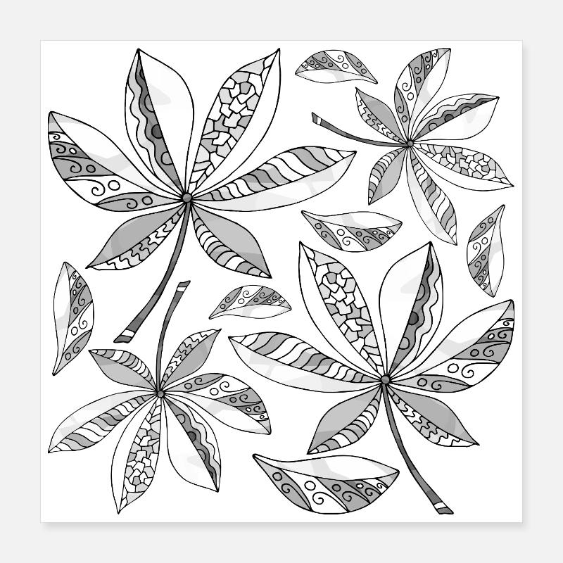 feuilles Poster 40 x 40 cm