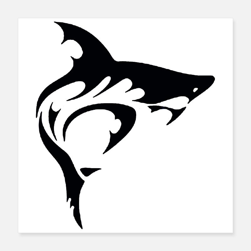 SHARK Poster 40x40 cm