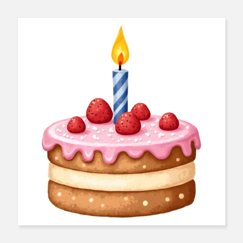 gâteau d’anniversaire Poster 40 x 40 cm