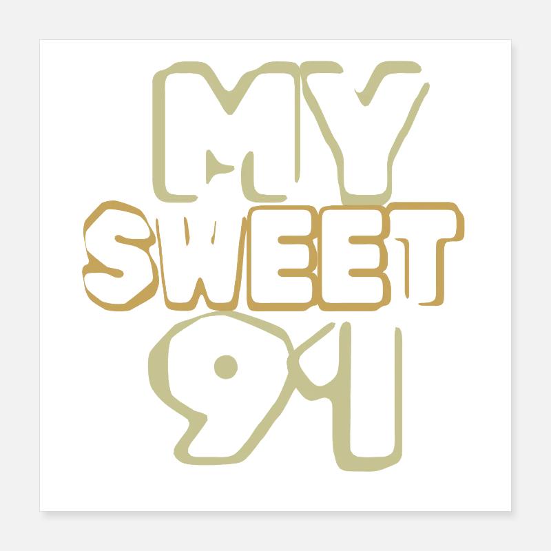 Anniversaire 91 Poster 40 x 40 cm