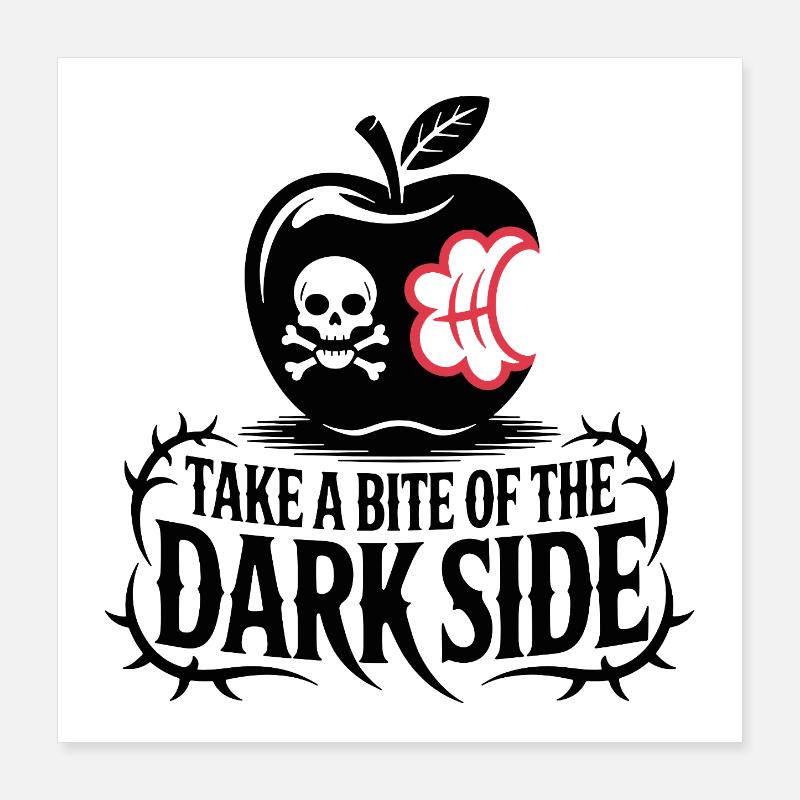 Dark Apple with Bite Design Poster 16" x 16" (40x40 cm)
