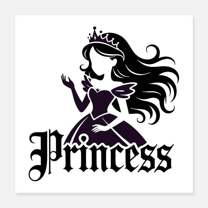 Silhouette de la princesse Poster 40 x 40 cm