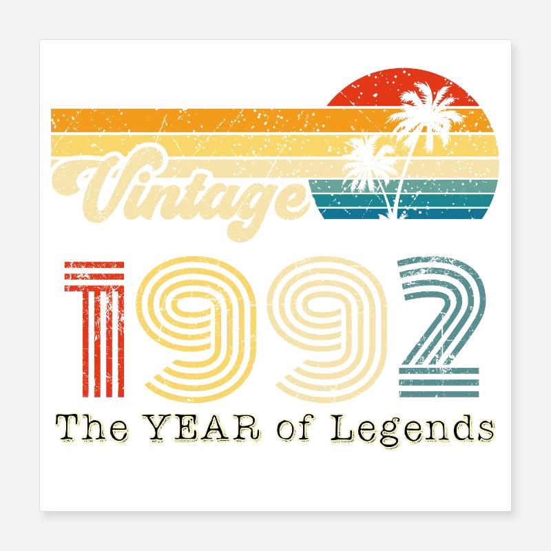 Millésime 1992 Poster 40 x 40 cm