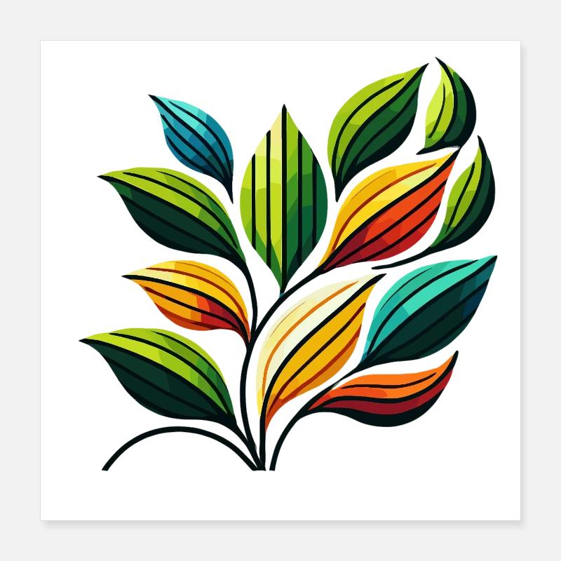 Colourful Leafen Symphony Poster 16" x 16" (40x40 cm)