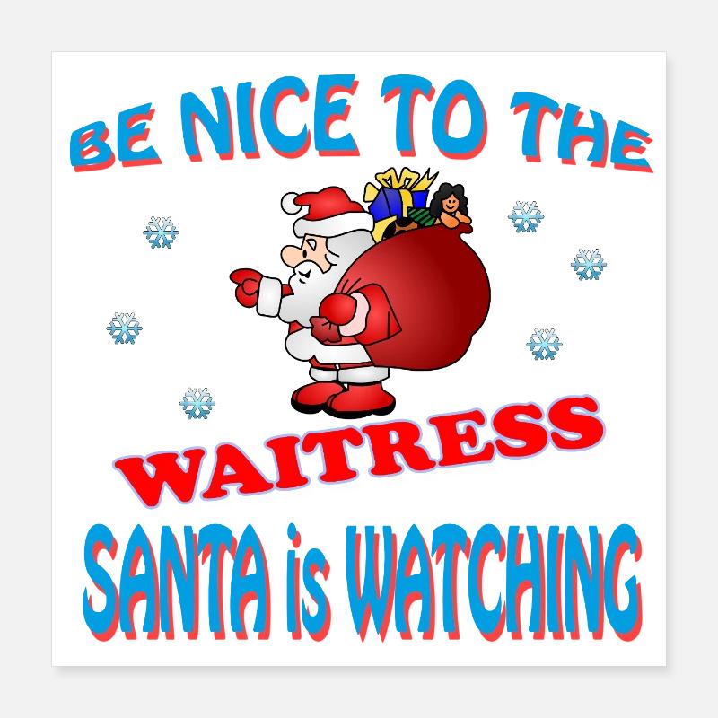 SERVEUSE DU PÈRE NOËL Poster 40 x 40 cm