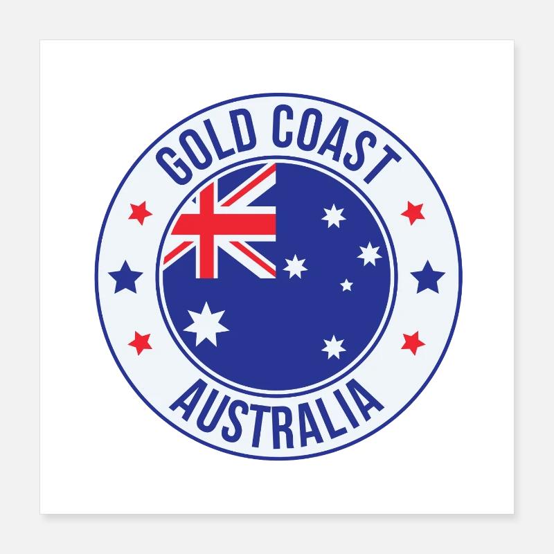 Gold Coast Australia Abzeichen Poster 40x40 cm