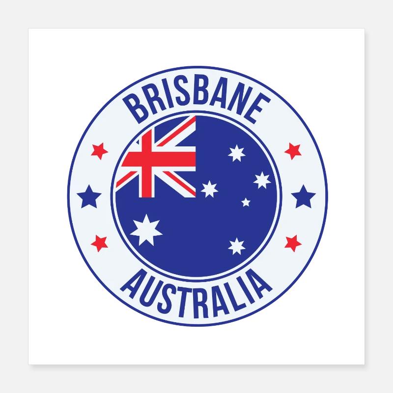 Brisbane Australien Emblem-Abzeichen Poster 40x40 cm