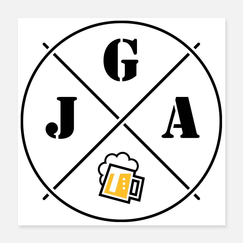 Bachelor Party Beer (Bachelor Party Circle Symbol POS2C) Poster 16" x 16" (40x40 cm)