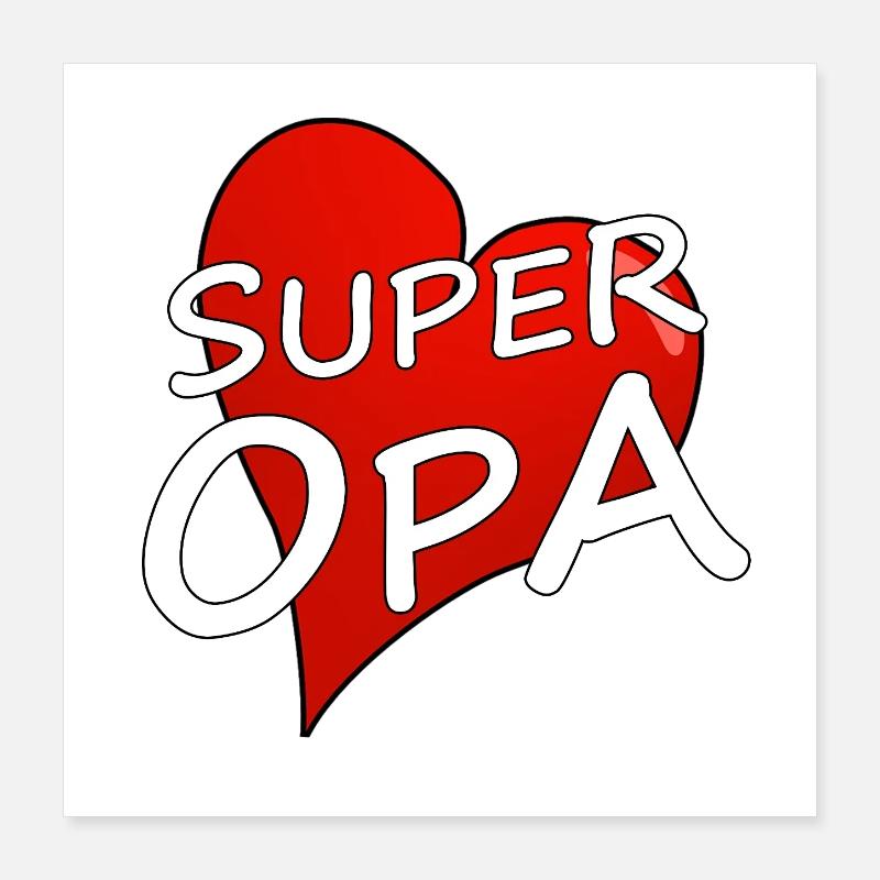 Super bedstefar Poster 40x40 cm