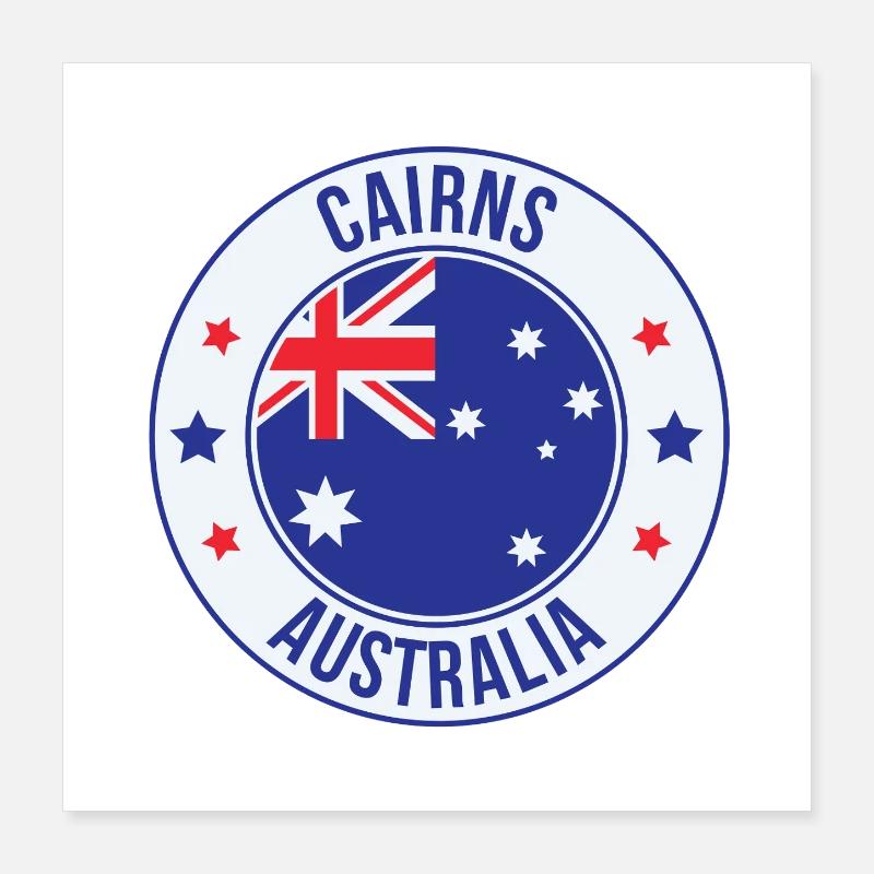 Cairns Australia Emblem Patch Poster 16" x 16" (40x40 cm)
