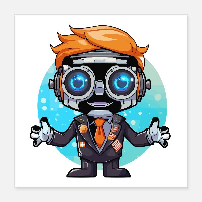 Agent spatial en combinaison avec des lunettes Poster 40 x 40 cm
