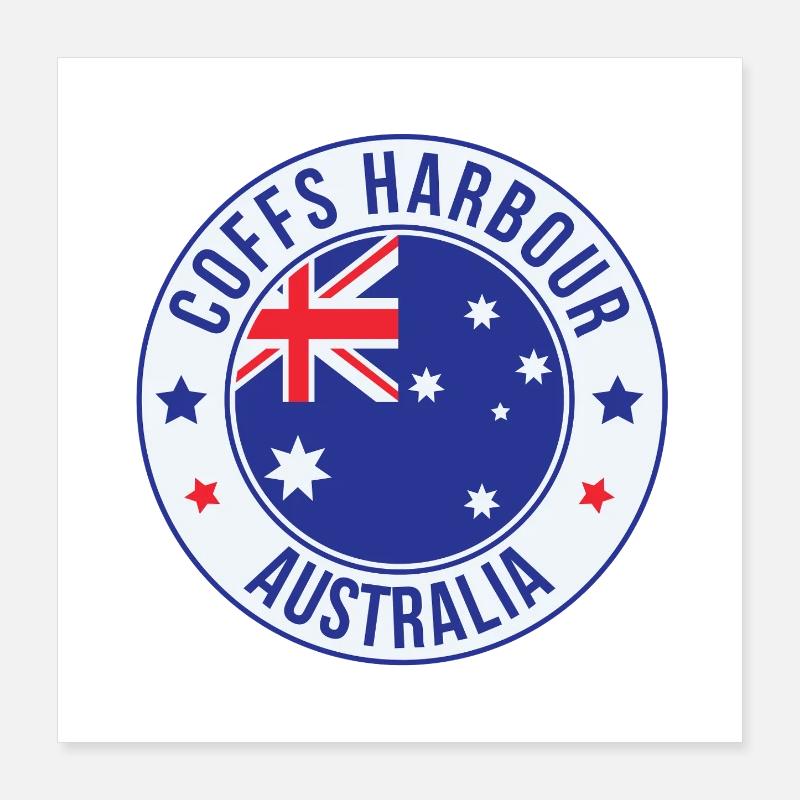 Coffs Harbour Australien-Abzeichen Poster 40x40 cm