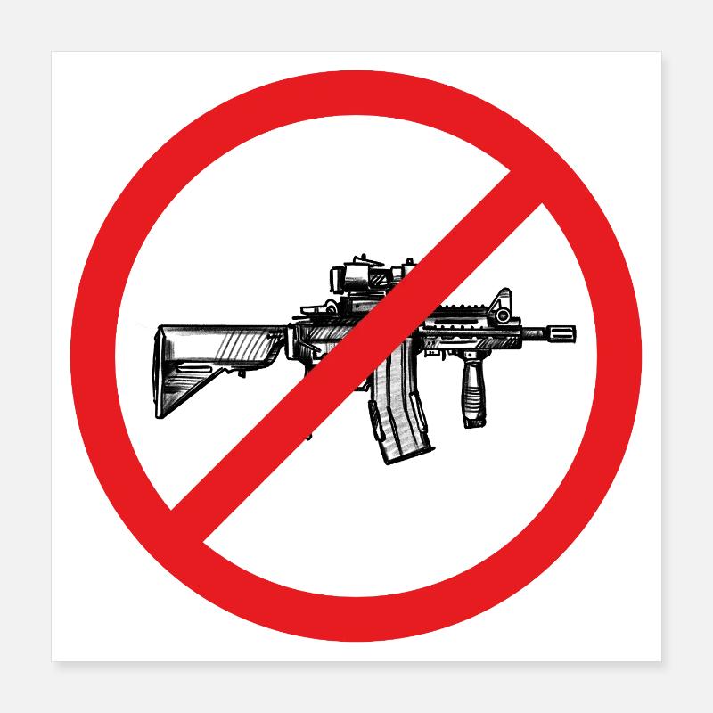Signe de paix d’interdiction d’armes - Illustration Poster 40 x 40 cm