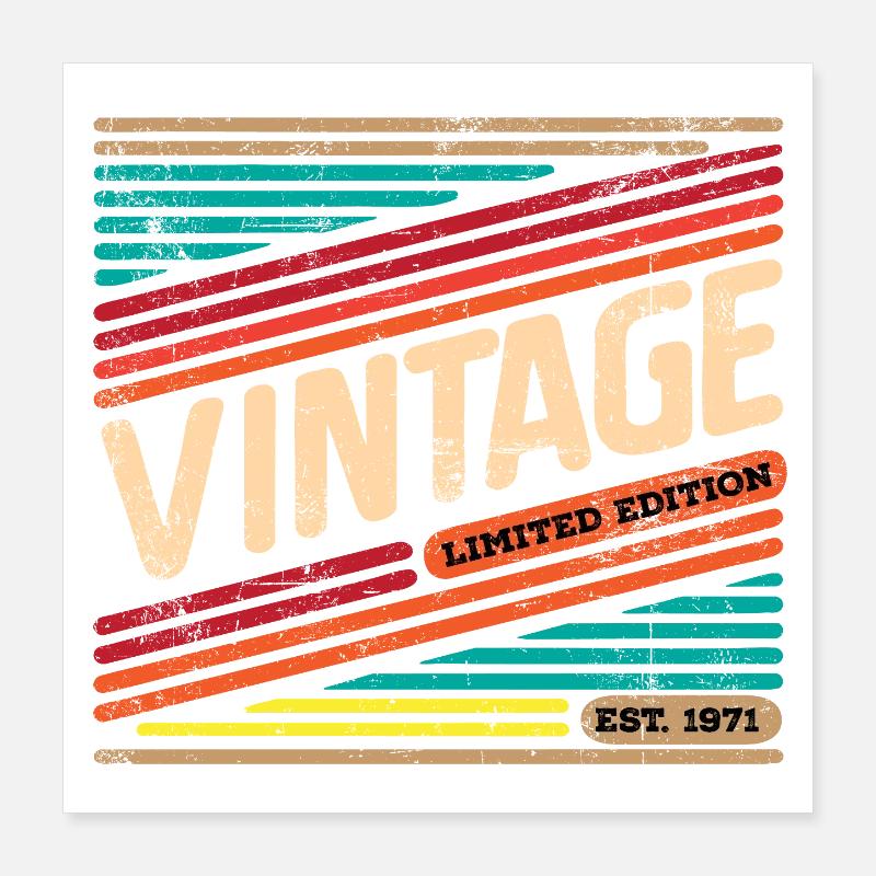 Millésime 1971 Poster 40 x 40 cm