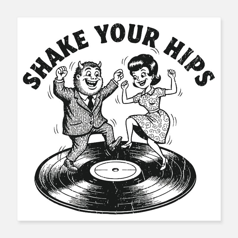 Shake Your Hips Vinyl Dance Poster 40x40 cm