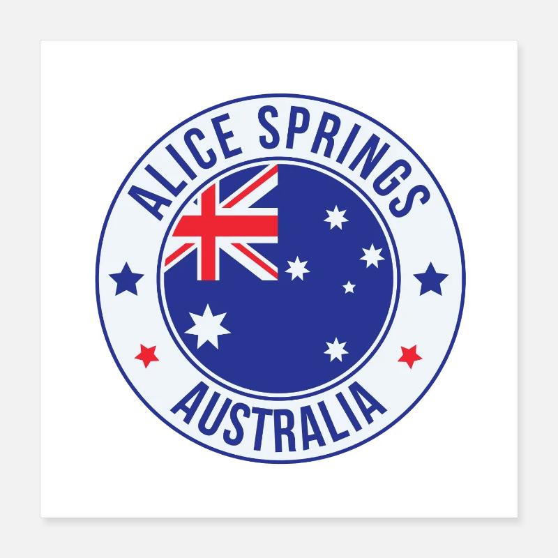 Alice Springs Australien Patch-Emblem Poster 40x40 cm