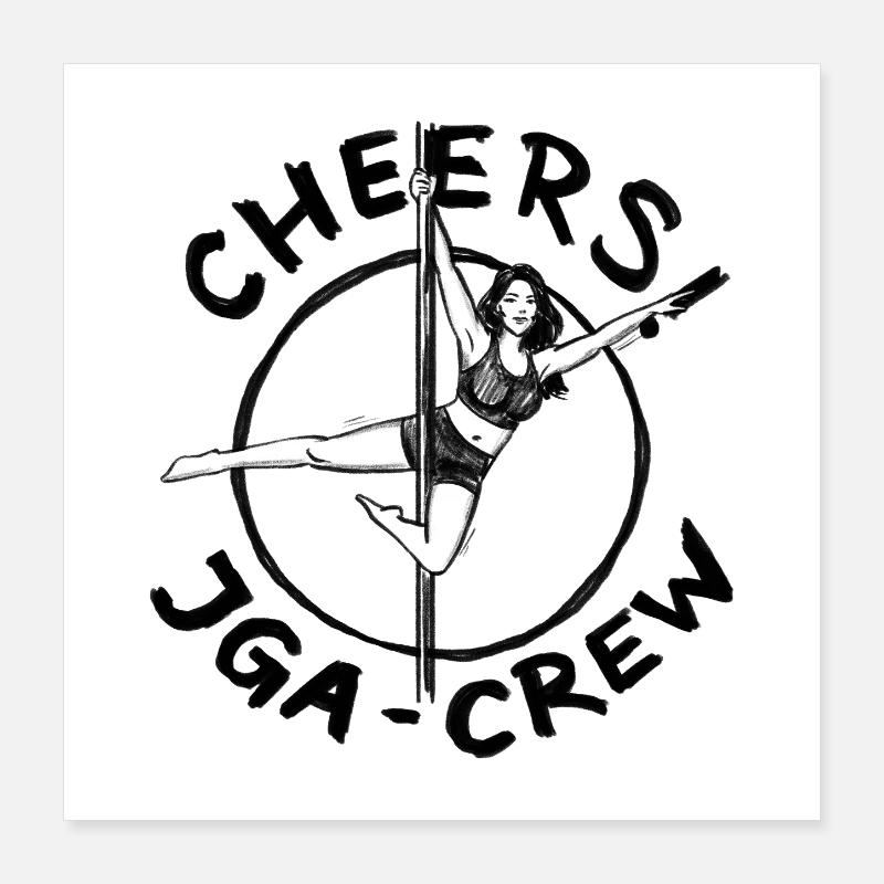 Bachelor Party: Cheers! Pole Dance – Illustration Poster 16" x 16" (40x40 cm)