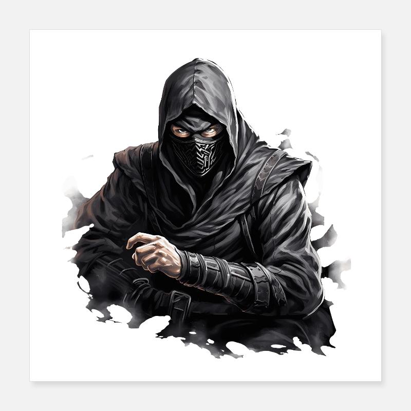 Ninja Ombre Masqué Poster 40 x 40 cm