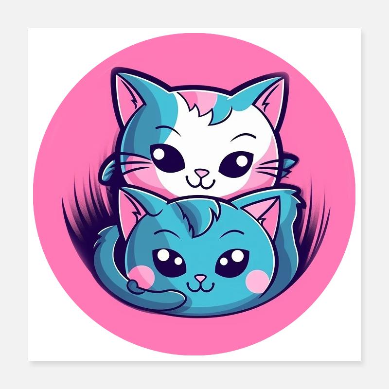 Kitten Hug Duo Poster 16" x 16" (40x40 cm)