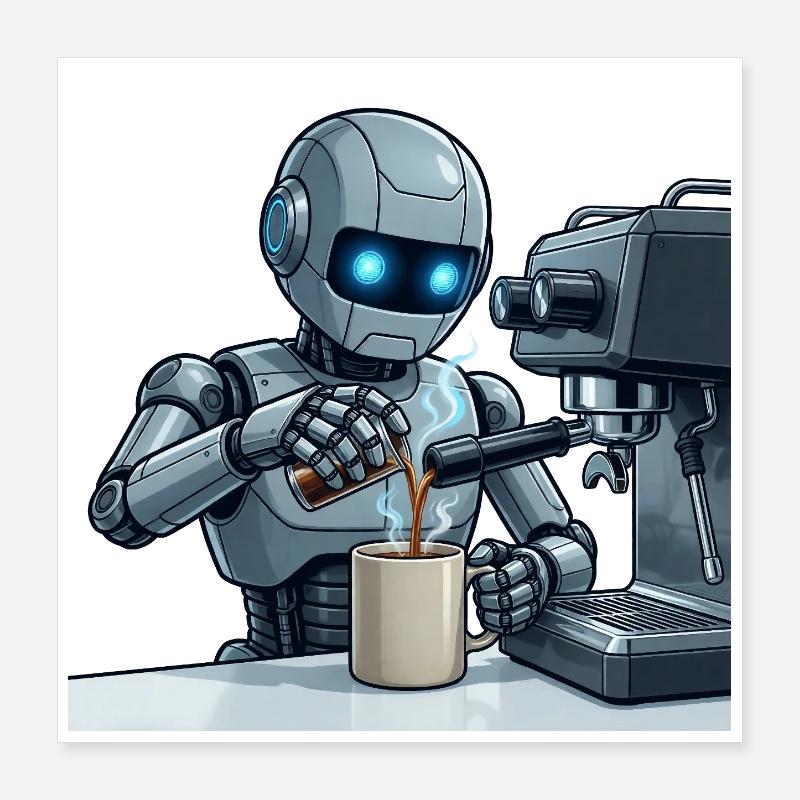 8 The Barista Robot Poster 16" x 16" (40x40 cm)